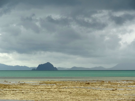 Storm clouds bring rain and some vivid colours to the scene.