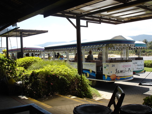 Whichever airline you choose, you'll be met by these cute trams to take you to the terminal.
