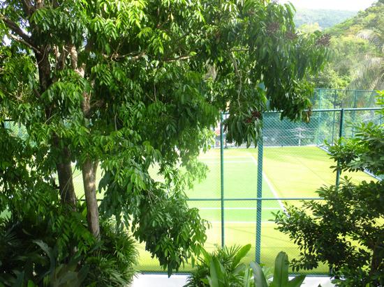 Tennis in the tropics. Don't forget the sunscreen.