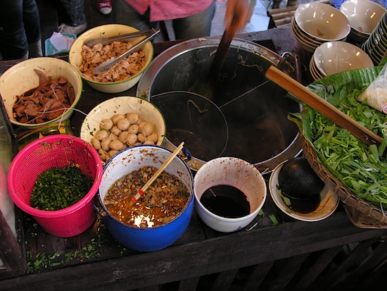 All the fixings for boat noodles.