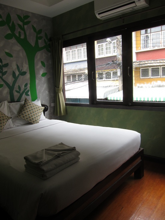 A forest-inspired room in the city.