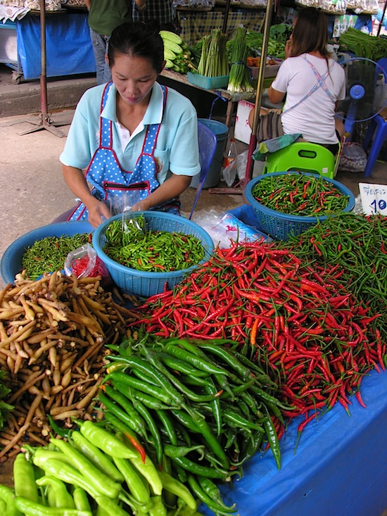 Perusing Kamphaeng Phet's bounty.