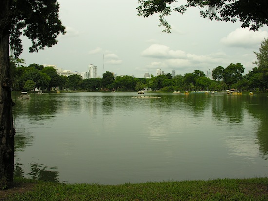 Taking a moment at Lumpini.
