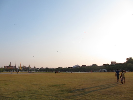 Vendors sell kites year-round at Sanam Luang.