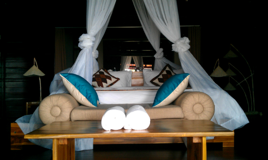 The plush bed at Kupu Kupu