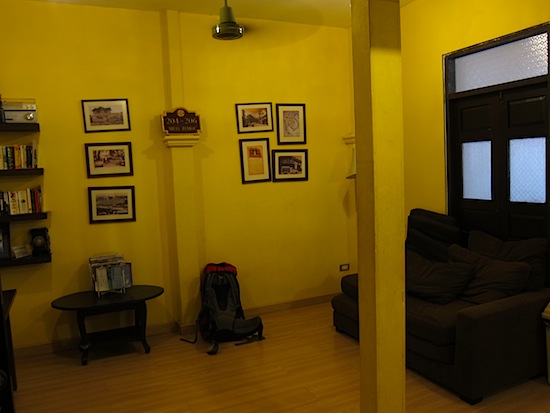 The lounge is a bit spartan.