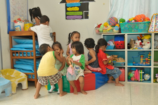 Playtime. The village provides safe shelter to about 100 children