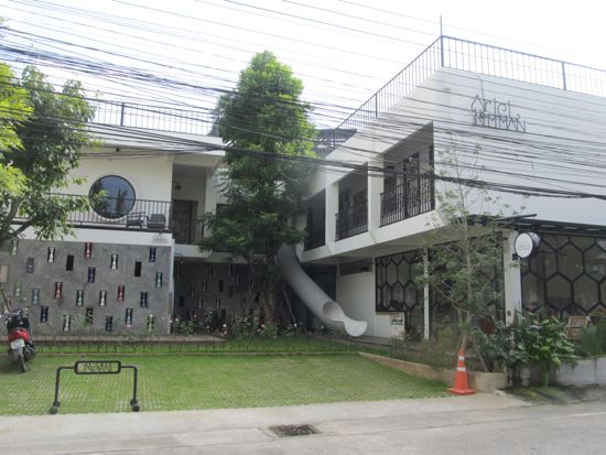 Not your typical guesthouse facade, by any means.