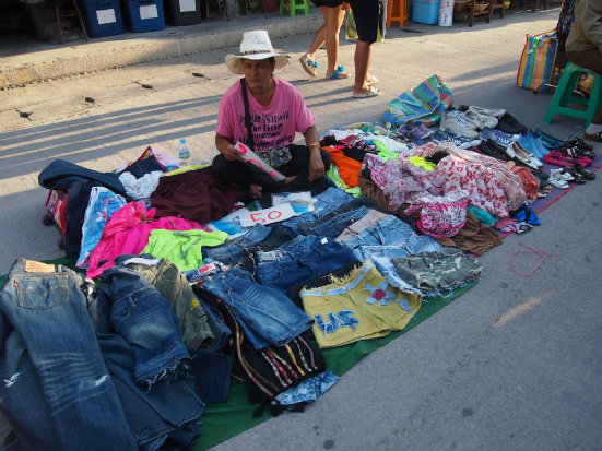 clothing vendor on walking street