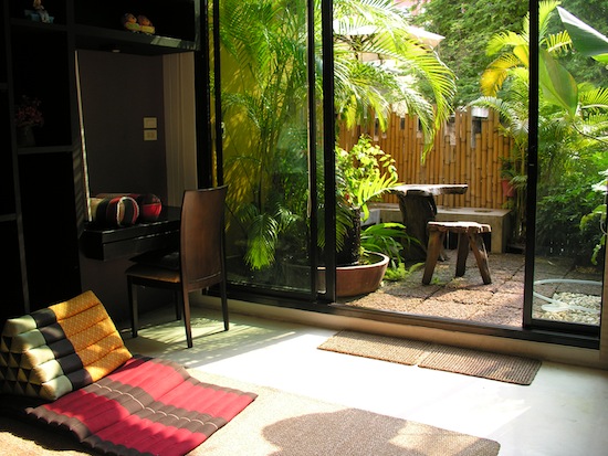 This relaxing common space is a bright spot.