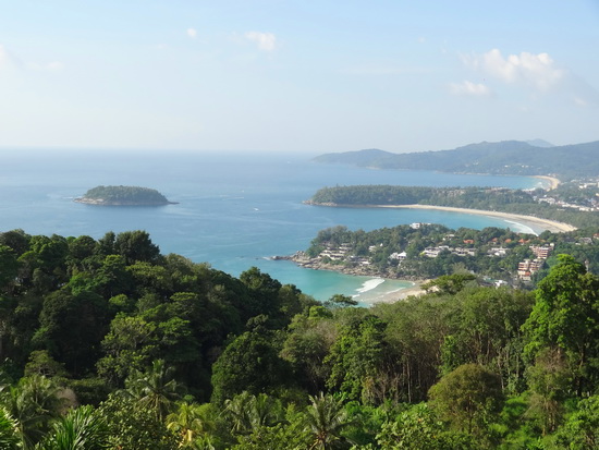 Kata Noi, Kata Yai and Karon beaches in view from the Karon Viewpoint.