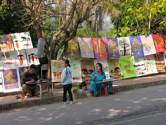 Many locals earn a living by creating art for travellers.