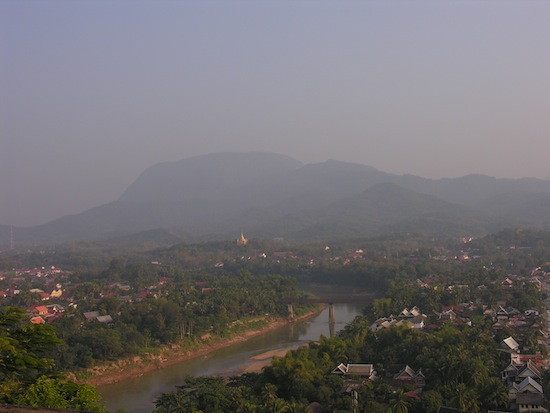 Looking southwest from atop Mount Phou Si.