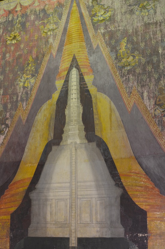Detail of how the 135 year-old chedi protects the 1,000 year-old prang.