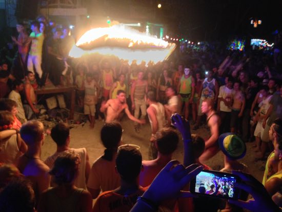 Never jumped a flaming skipping rope?