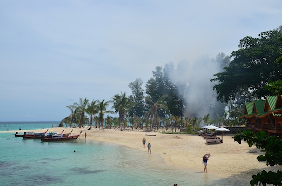 Sending toxic fumes into paradise.