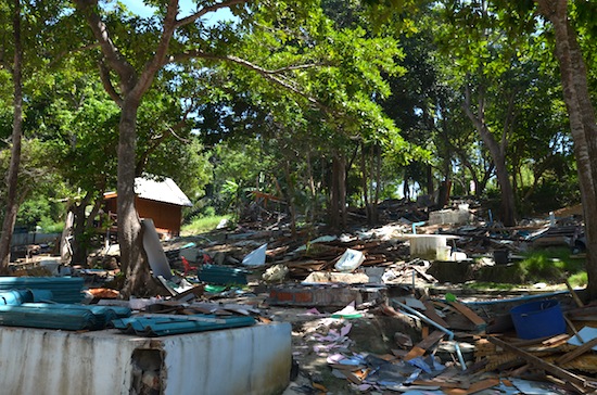 The remains of Porn's bungalows.