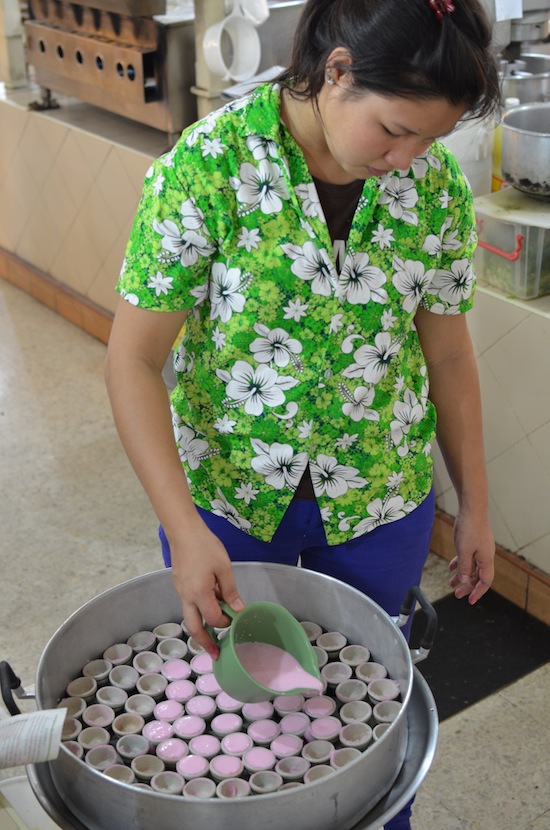 A Thai sweets artist at work.