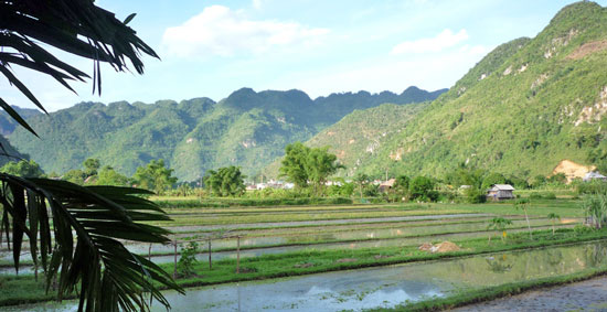 The Mai Chau valley in Vietnam. The Mai Chau valley in Vietnam.