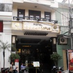 An unusually clear shot across a road in Hanoi