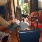 An eclectic mix of furniture.