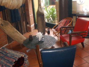 An eclectic mix of furniture.