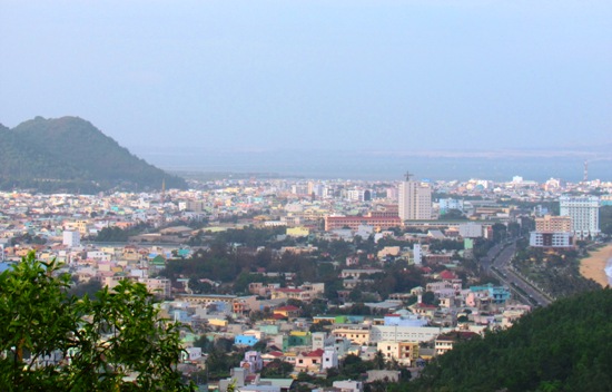Misty mornings. The view of Da Nang from the top of Heavens cave on Marble Mountain.