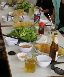 All you need in life, beer and banh xeo.