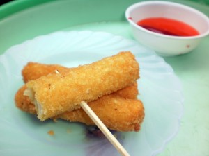 It's difficult to take an enticing photo of a couple of cheese sticks.