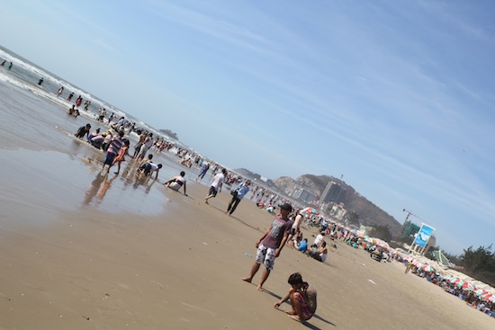Sometimes the beach is busy.