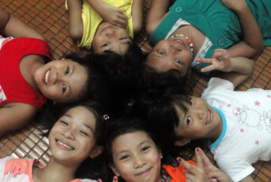 Girls at the foster home.