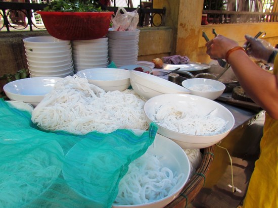 Bowls of bun to be had at the noodle stall.