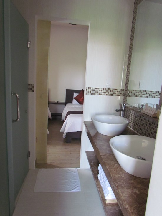 The cleverly designed gallery bathroom in the family suite.