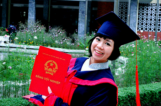 Mai on graduation day.