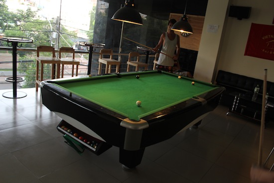 A pool table and a dart board!