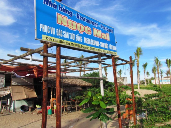 The delicious and perfectly located Ngoc Mai seafood restaurant.