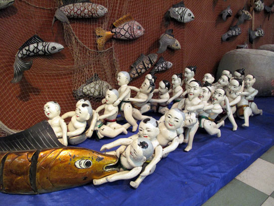 No, don't go fishing, go to the water puppets.