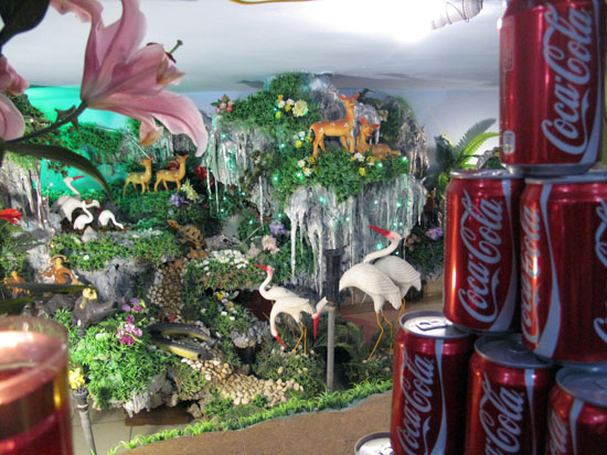 The coke sets off the scene.