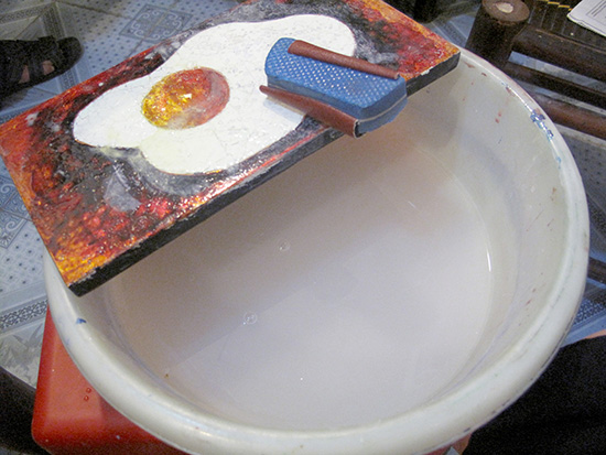 When completely dry, sand until smooth (this takes a while).